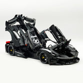 1: 8 LaFerrari FXXK EVO Custom Modified, Matte Black Paint, Oversized Rear Wing (4739 Pcs)